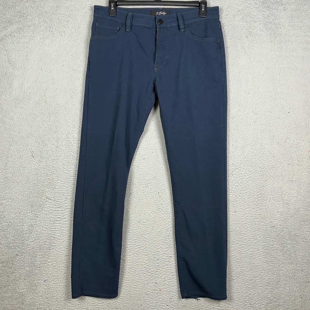 34 Heritage Courage Pants Mens 35X32 Navy Blue Straight Leg Chino 5 Pocket EUC